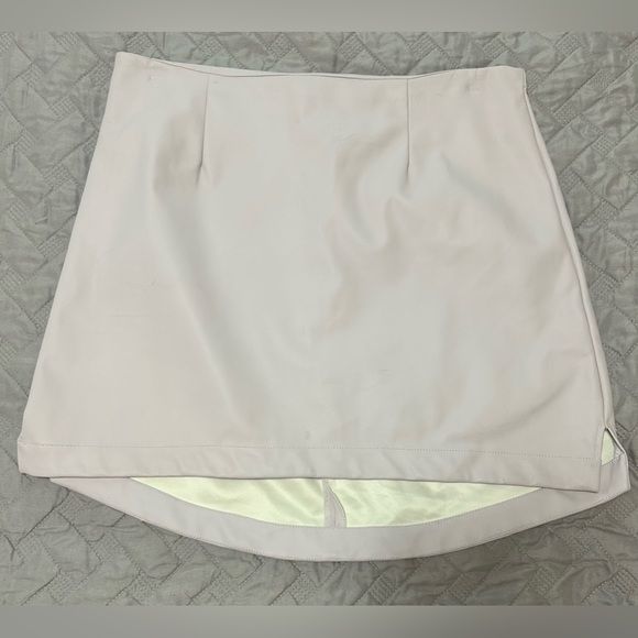 light pink “leather” mini skirt - Picture 1 of 2